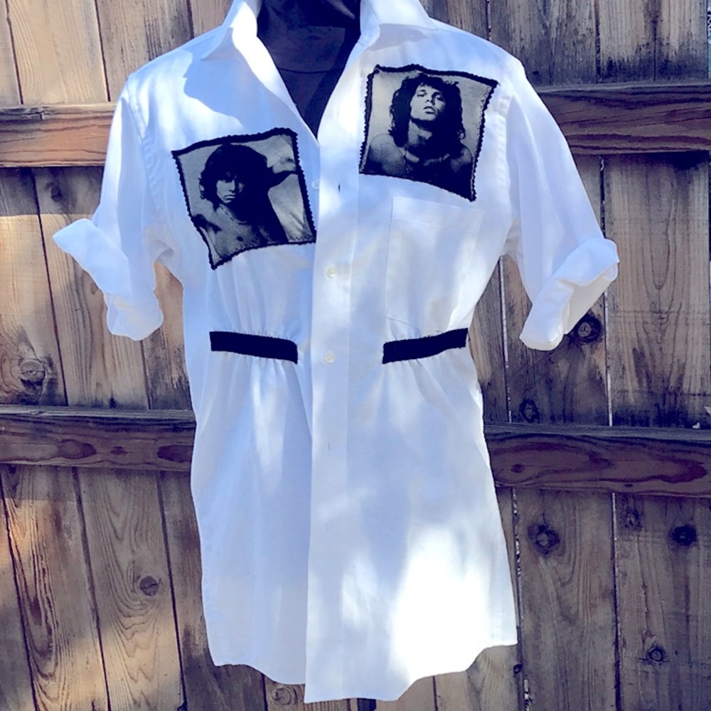 Rockstar personalized shirt, with Jim Morrison, sex god patches.